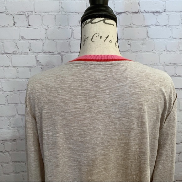 BiBi oatmeal heather long sleeve top with multi color knitted cuffs size XL - Picture 7 of 10